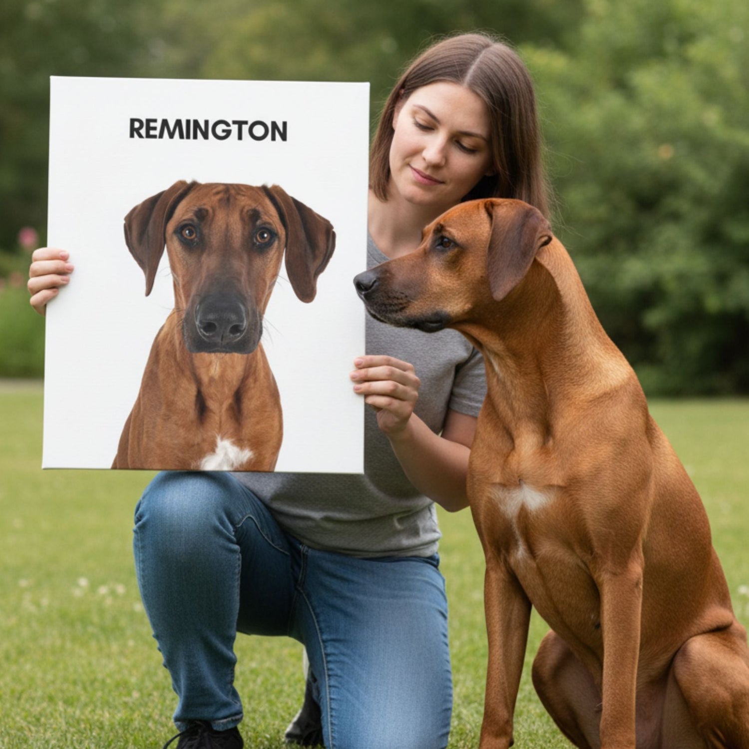 Custom Dog Canvas, Painted Dog Portrait 1 Pet, lifestyle room view