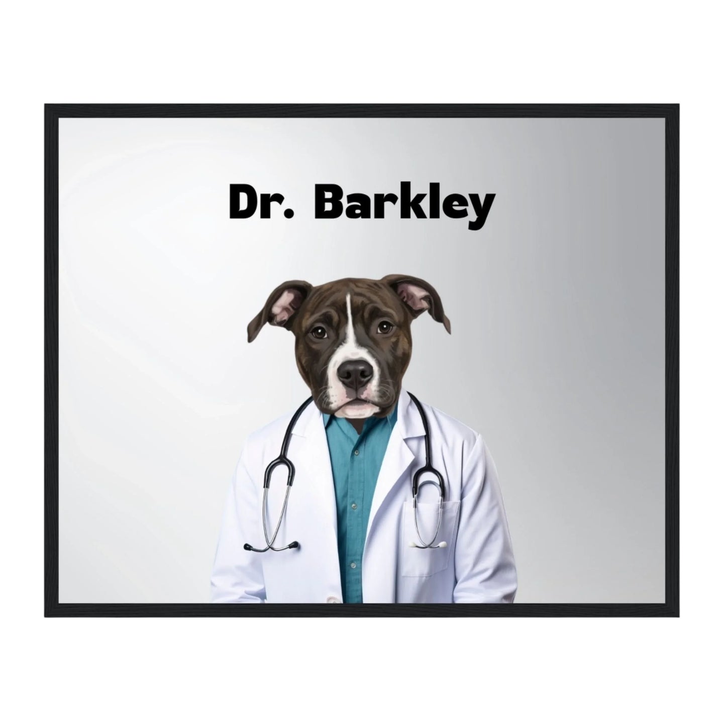 Custom Dog Poster, Dr Barkley, black frame