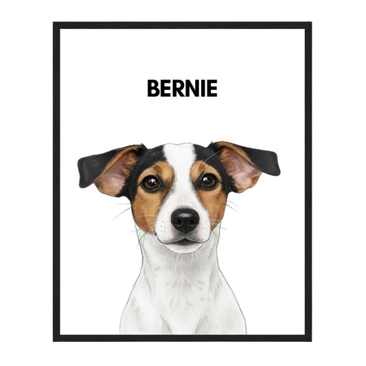 Custom-dog-poster-painted-dog-portrait-1-pet-image-black-frame-2