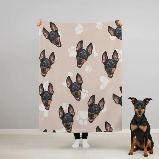 Custom Dog Blanket, Dog Faces Sand, cozy lifestyle view
