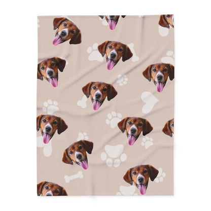 Custom Dog Blanket, Dog Faces Sand, flat view