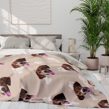 Custom Dog Blanket, Dog Faces Sand, lifestyle view 2