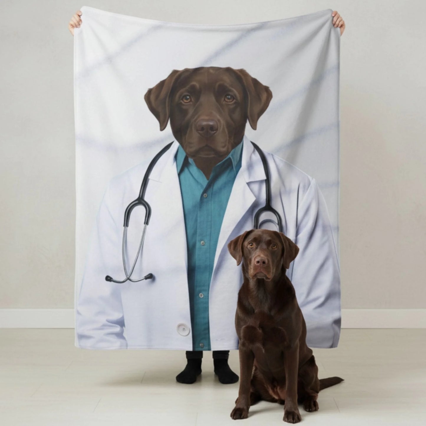 Custom Dog Blanket, Dr Barkley, cozy lifestyle view