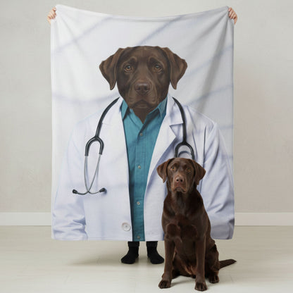 Custom Dog Blanket, Dr Barkley, lifestyle view 1