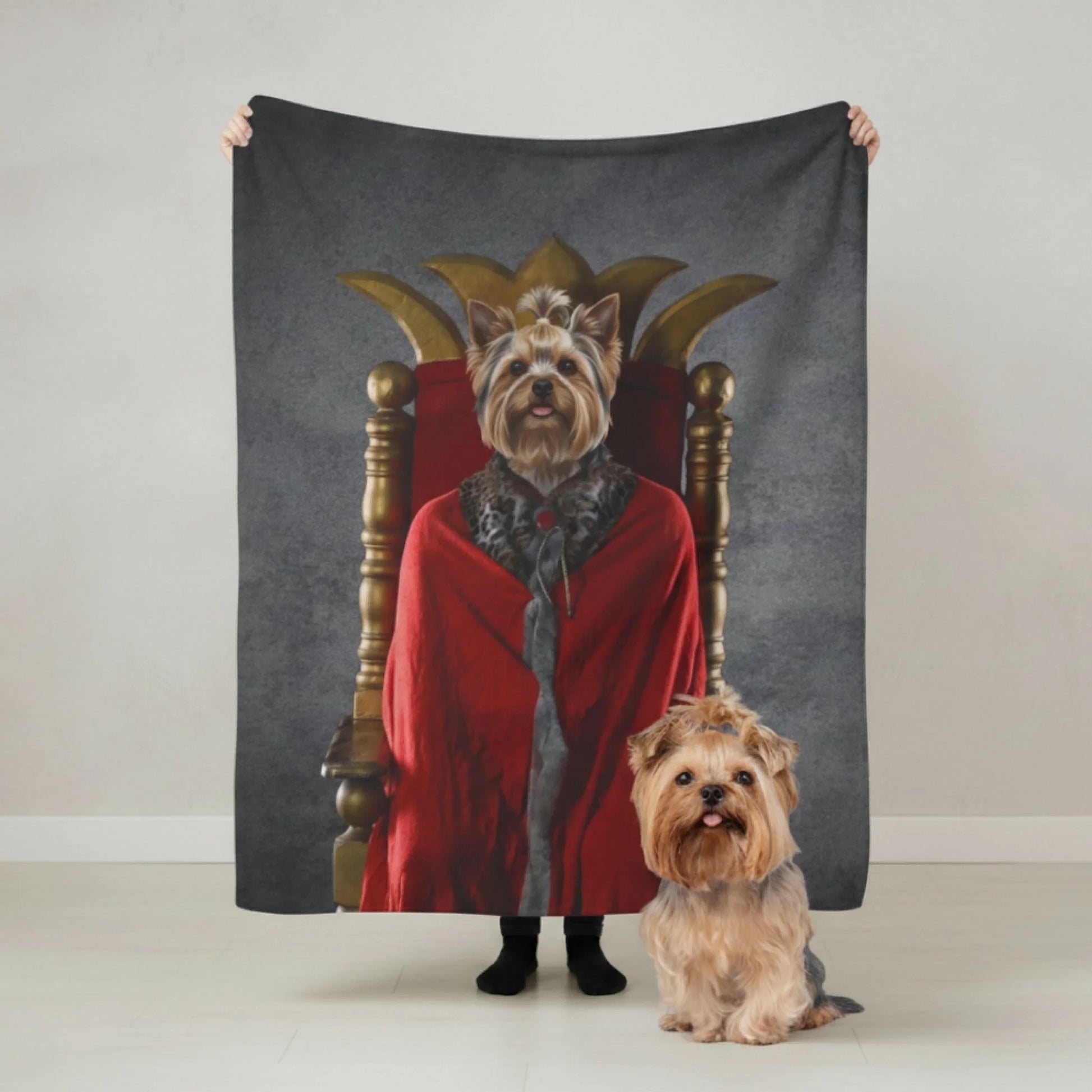 Custom Dog Blanket, Lord of the Treats, cozy lifestyle view