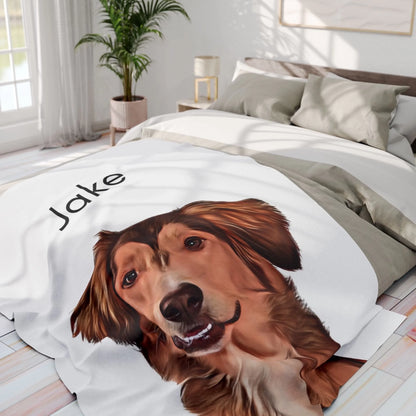 Custom Dog Blanket, Painted Dog Portrait 1 Pet, lifestyle view 2