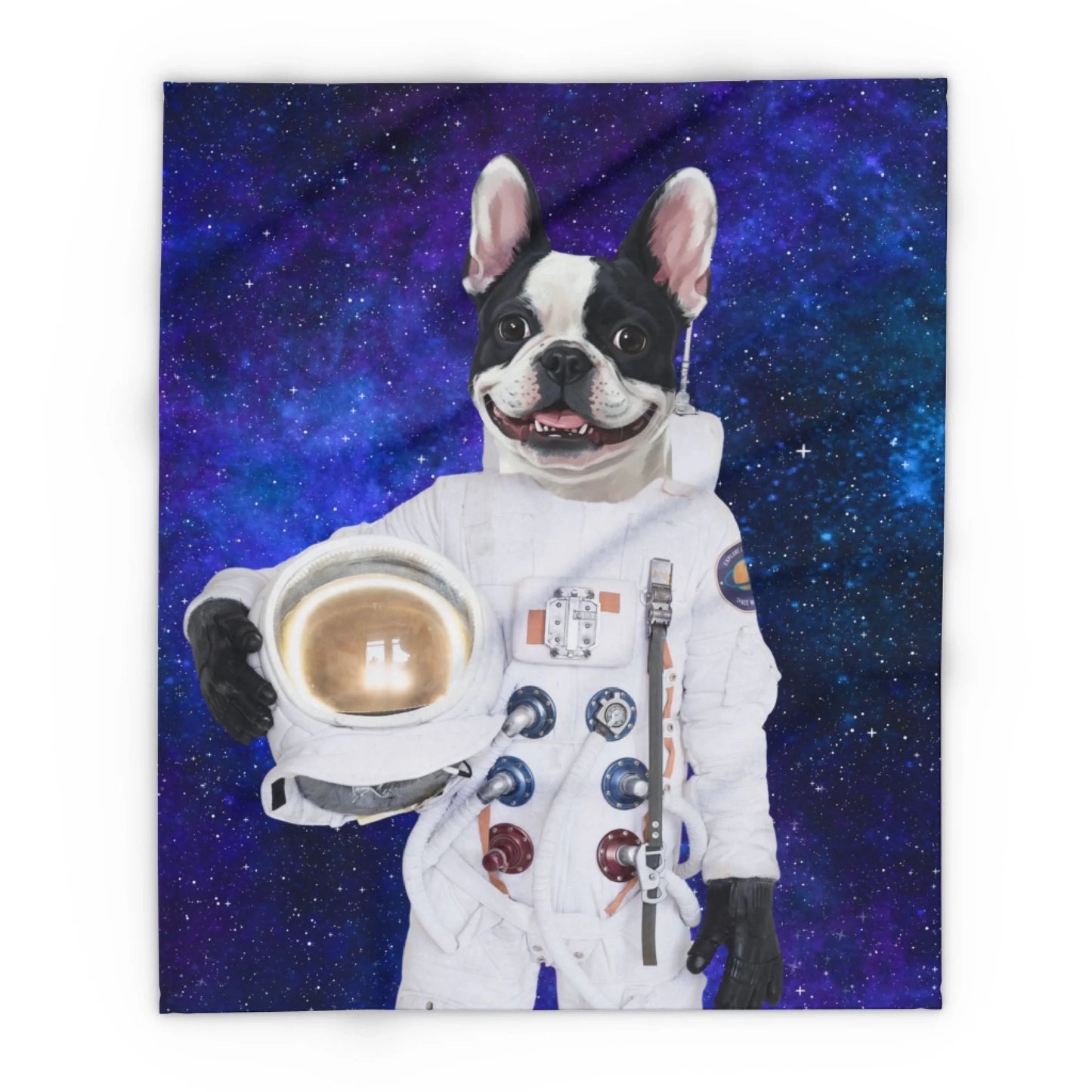 Custom Dog Blanket, Pawstronaut, flat view