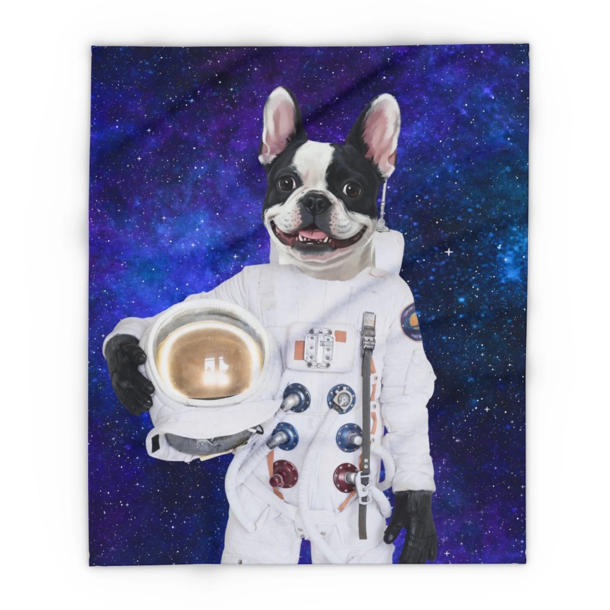 Custom Dog Blanket, Pawstronaut, flat view
