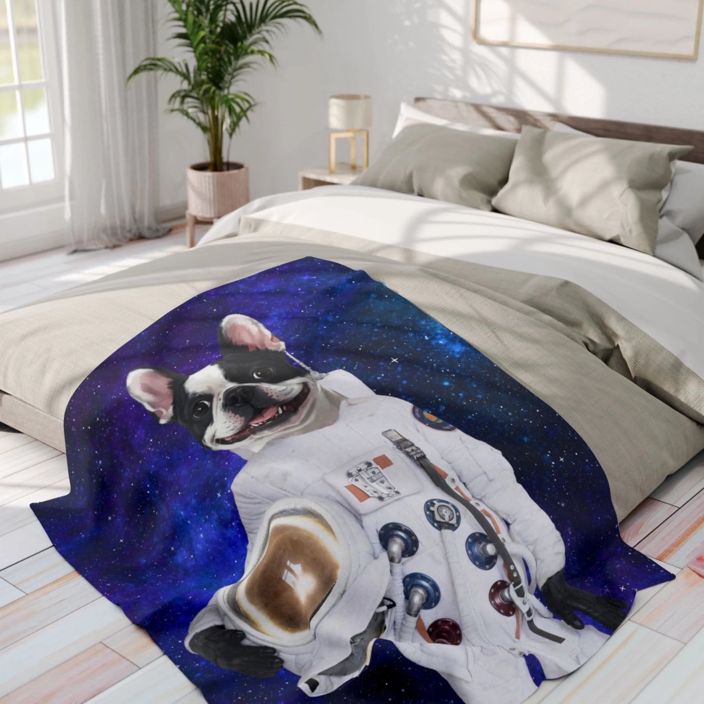 Custom Dog Blanket, Pawstronaut, lifestyle view 2