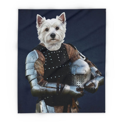 Custom Dog Blanket, Sir Barks a Lot, flat view