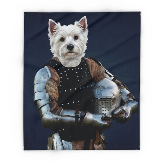 Custom Dog Blanket, Sir Barks a Lot, flat view