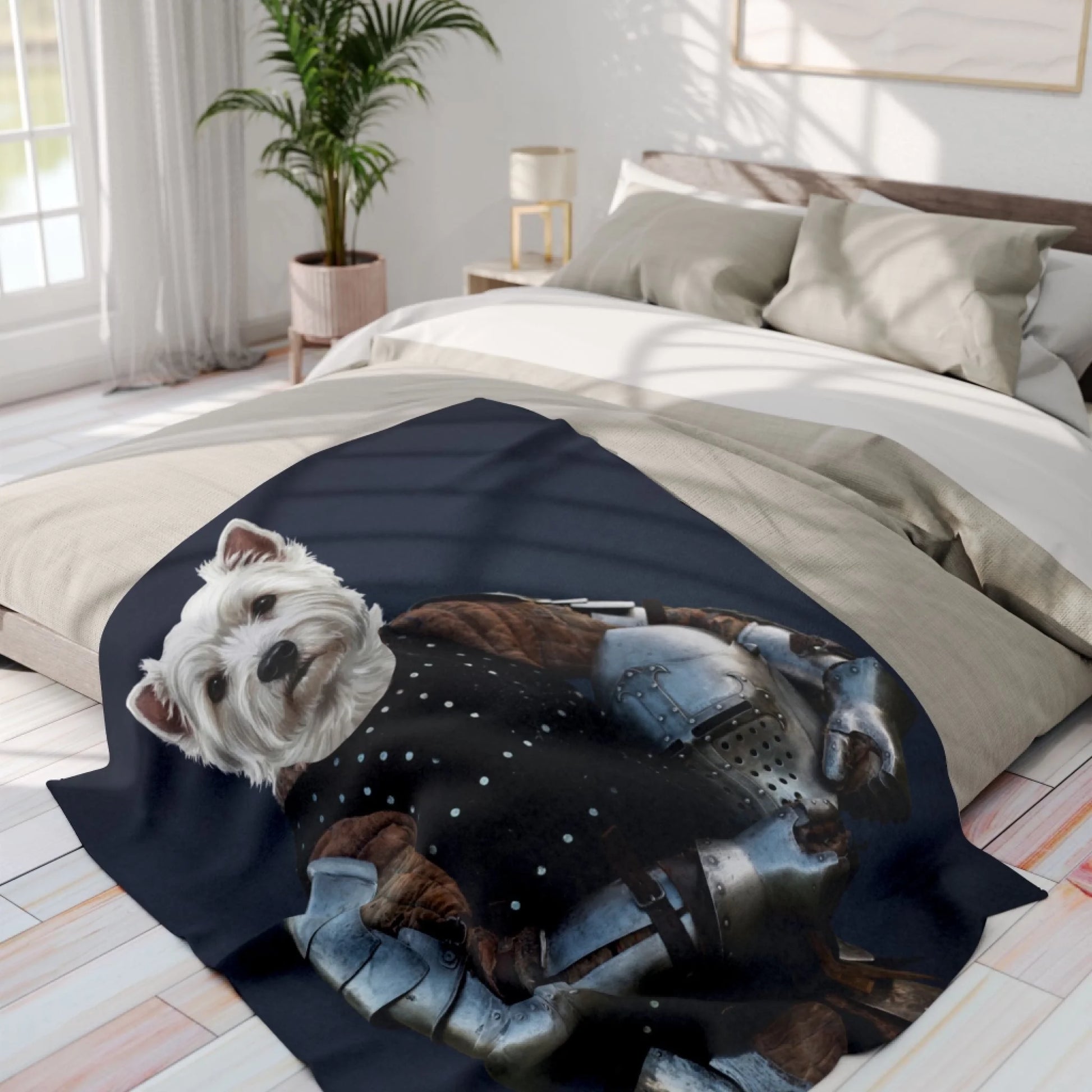 Custom Dog Blanket, Sir Barks a Lot, lifestyle view 2