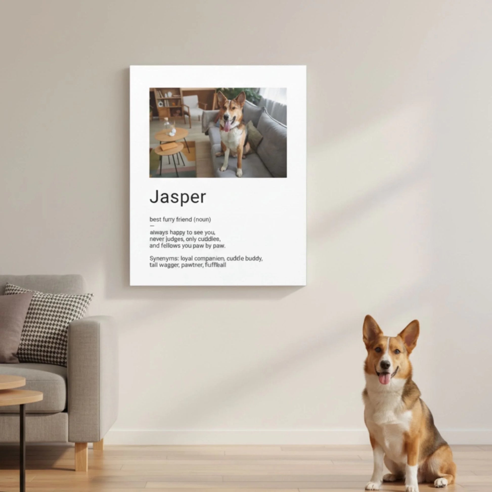 Custom Dog Canvas, Best Furry Friend Definition, lifestyle room view