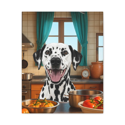 Digital download version of the Custom Dog Canvas, Cooking Dog artwork