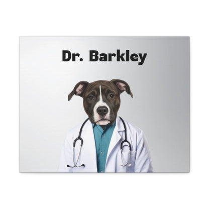 Custom Dog Canvas, Dr Barkley design, no frame