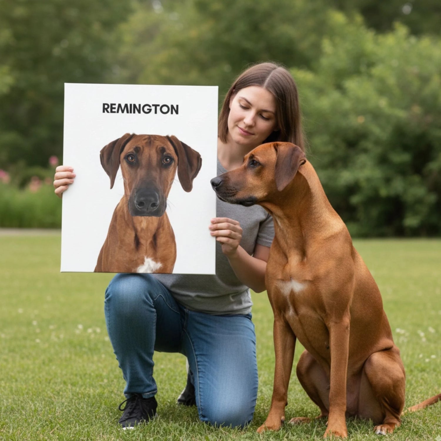 Custom Dog Canvas, Painted Dog Portrait 1 Pet, lifestyle room view