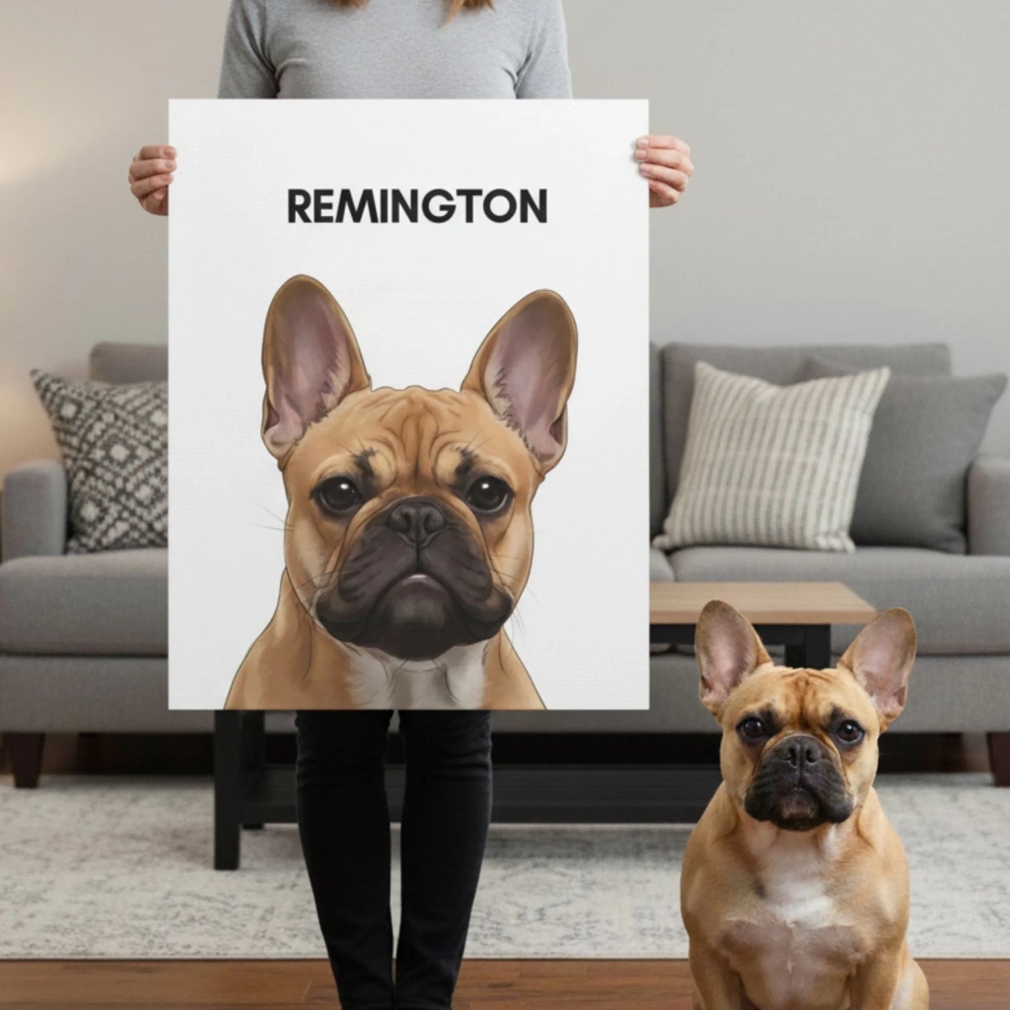 Custom Dog Canvas, Painted Dog Portrait with one pet, lifestyle room wall art