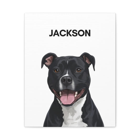 Custom dog canvas without frame, painted portrait of one pet