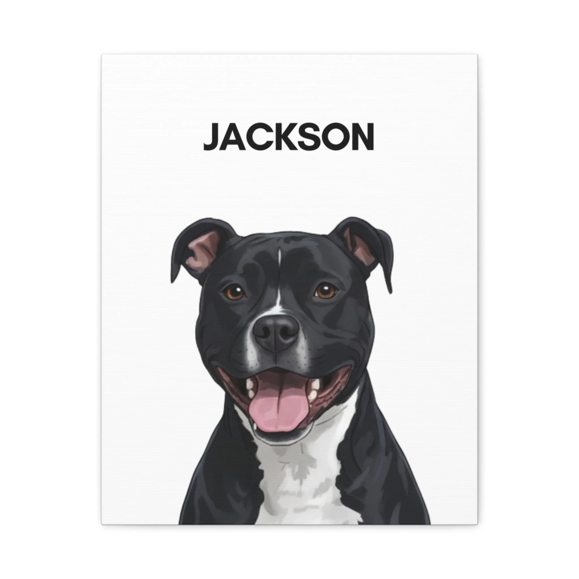 Custom dog canvas without frame, painted portrait of one pet