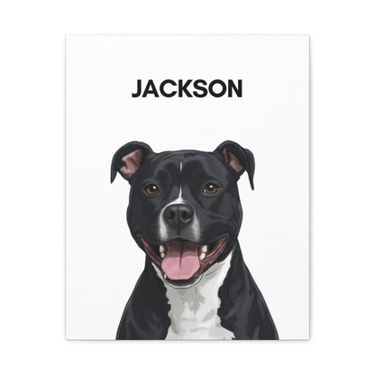 Custom dog canvas without frame, painted portrait of one pet