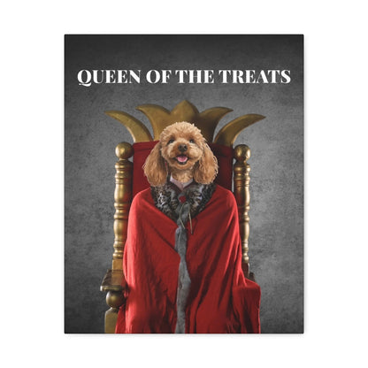 Custom Dog Canvas, Queen of the Treats design, no frame