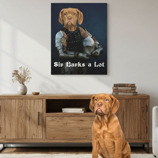 Custom Dog Canvas, Sir Barks a Lot, lifestyle room view