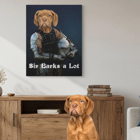 Custom Dog Canvas, Sir Barks a Lot, lifestyle room view