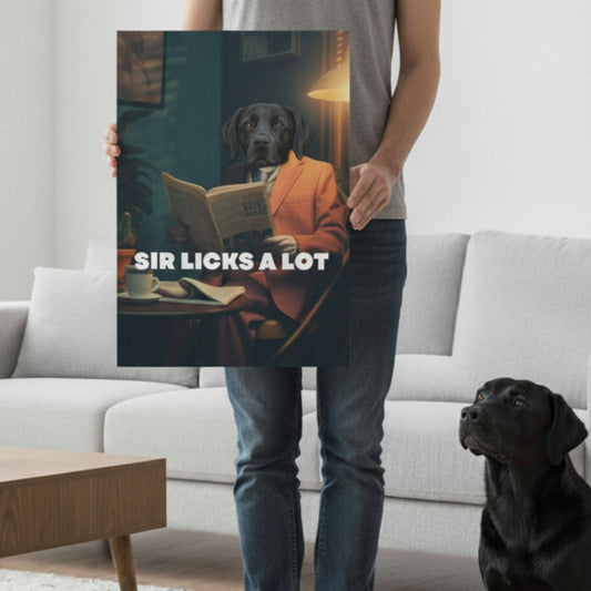 Custom Dog Canvas, Sir Licks a Lot, lifestyle room view