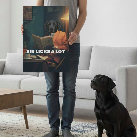 Custom Dog Canvas, Sir Licks a Lot, lifestyle room view