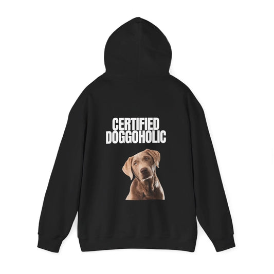 Custom Dog Hoodie, Certified Doggoholic, black version