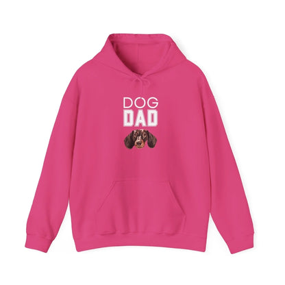 Custom Dog Hoodie, Dog Dad, heliconia version