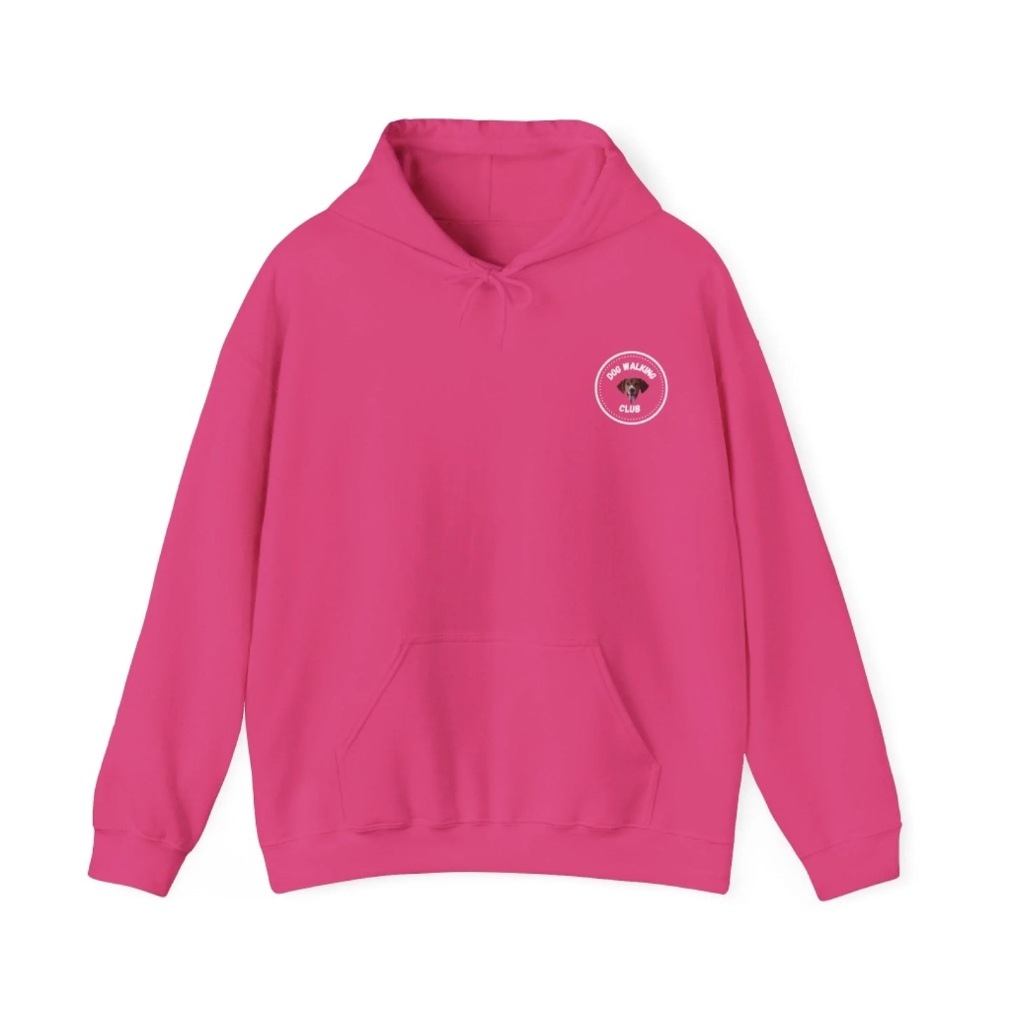 Custom Dog Hoodie, Dog Walking Club, heliconia version