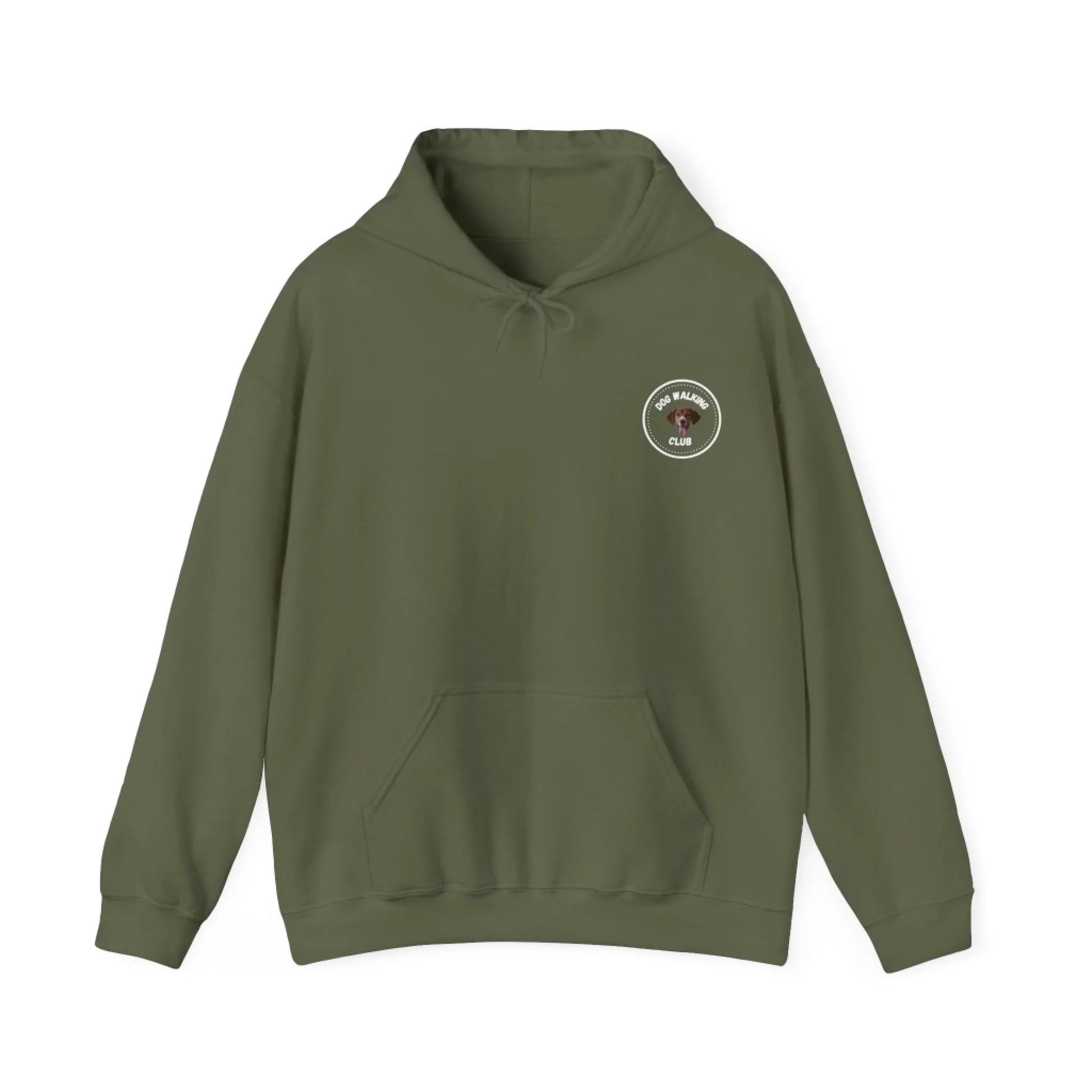 Custom Dog Hoodie, Dog Walking Club, military green version