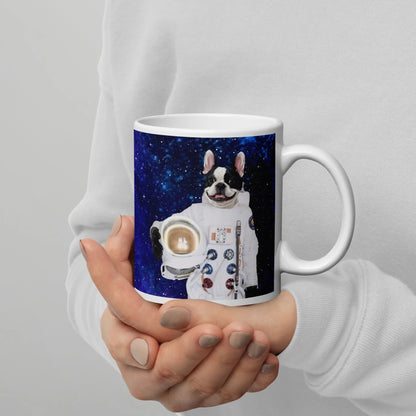Custom Dog Mug, Pawstronaut design, cozy lifestyle scene