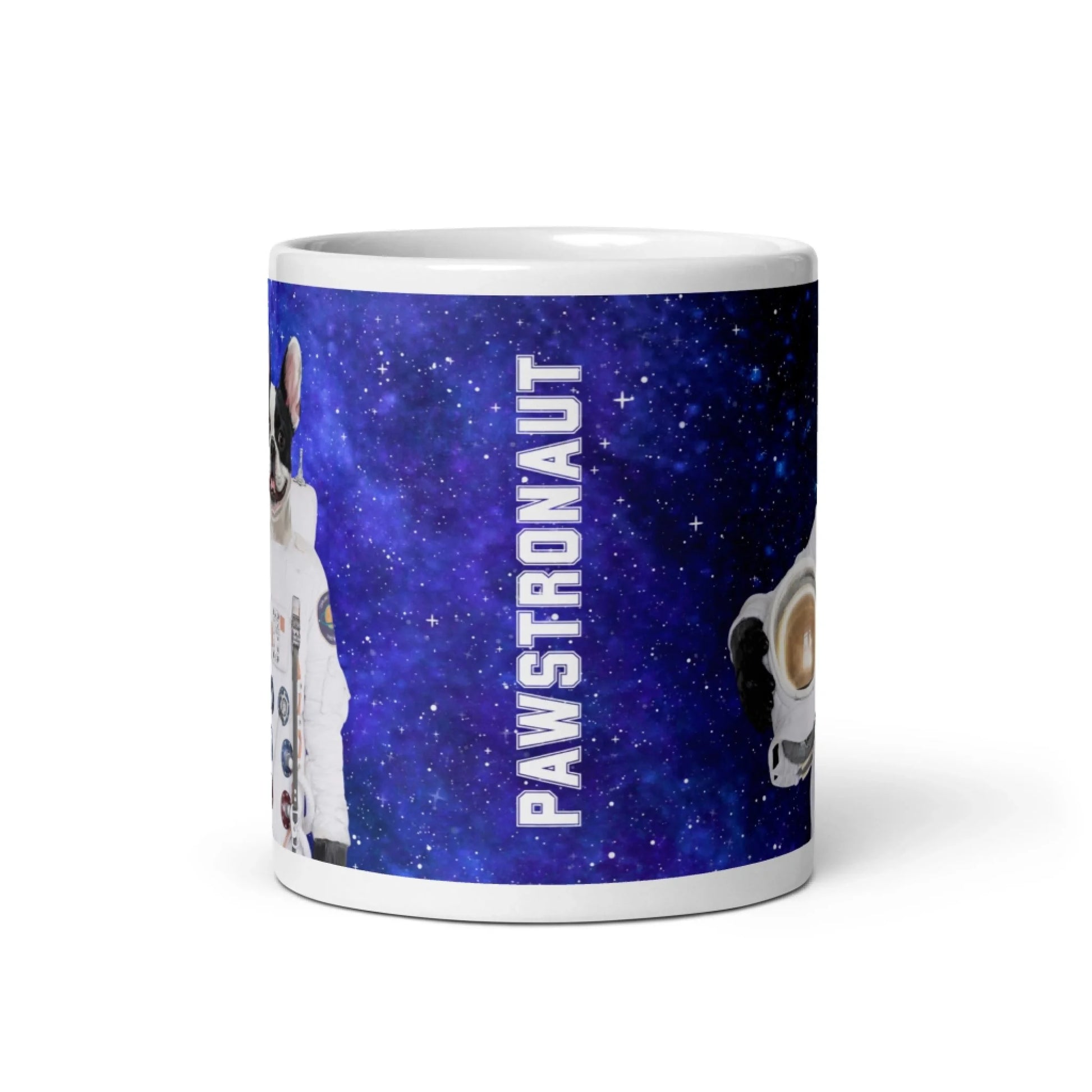 Custom Dog Mug, Pawstronaut design, 11oz product display side