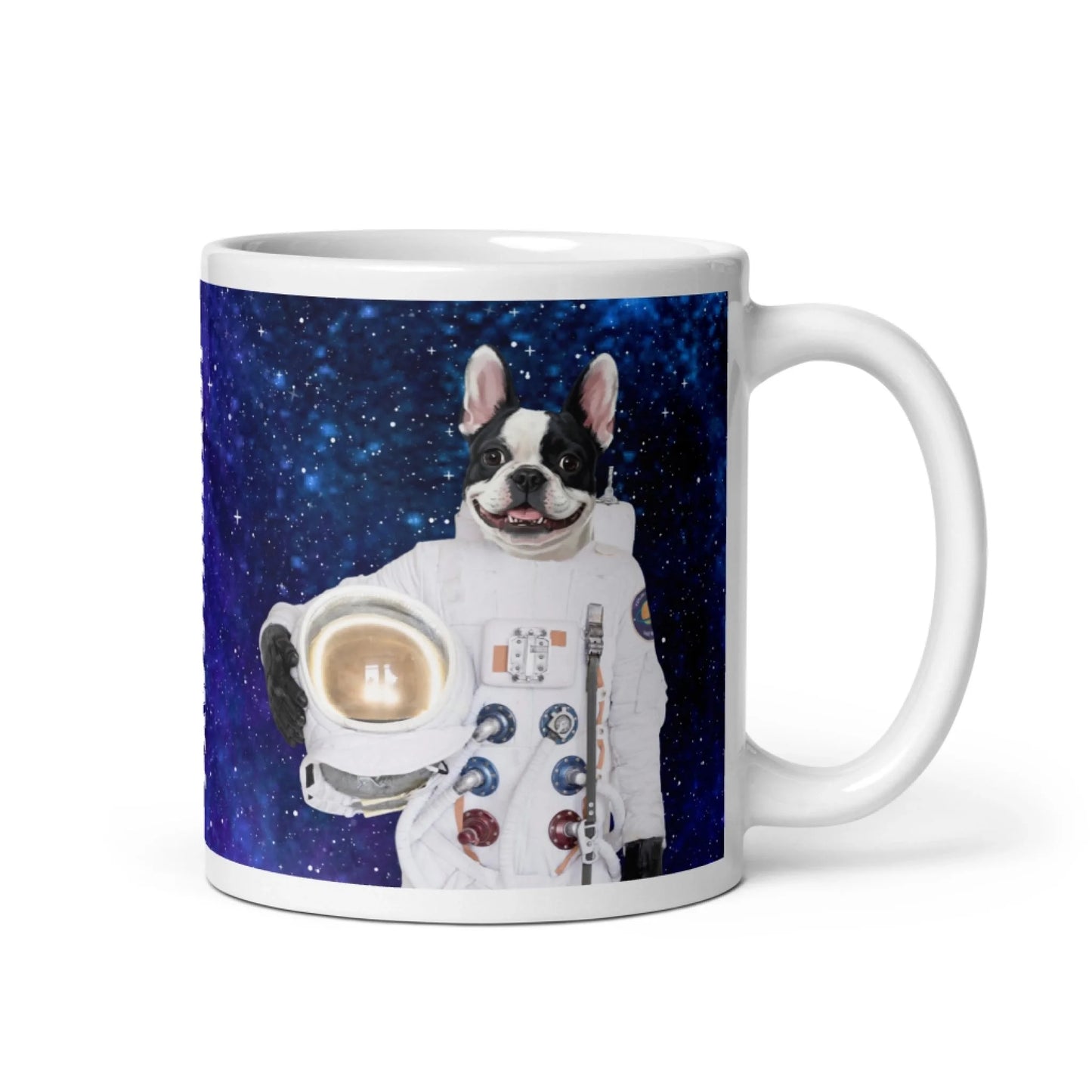 Custom Dog Mug, Pawstronaut design, 11oz product display