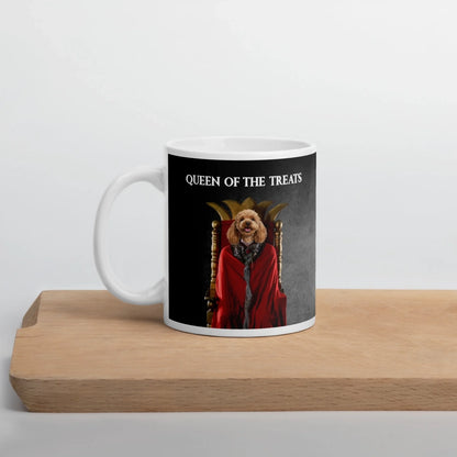 Custom Dog Mug, Queen of the Treats, 11oz lifestyle alternate view