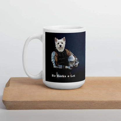 Custom Dog Mug, Sir Barks a Lot, 15oz lifestyle view