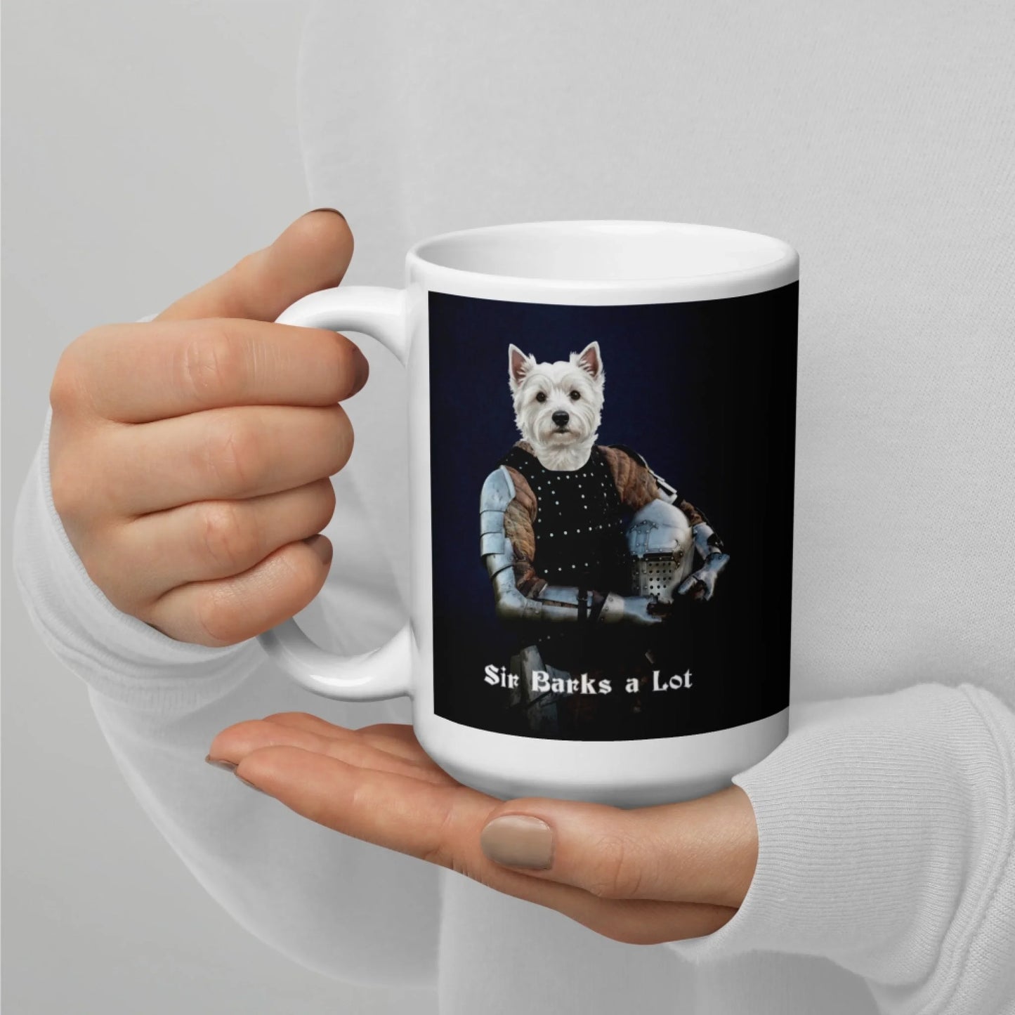 Custom Dog Mug, Sir Barks a Lot, 15oz lifestyle alternate view