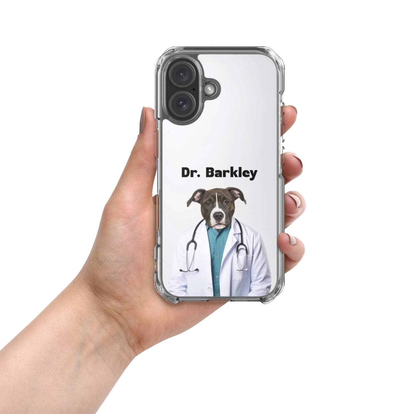 Custom Dog Phone Case, Dr Barkley, iPhone lifestyle view