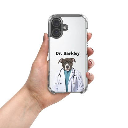 Custom Dog Phone Case, Dr Barkley, iPhone lifestyle view