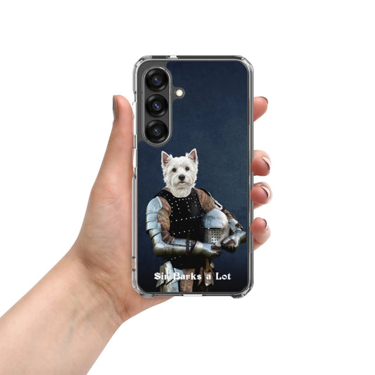 Custom Dog Phone Case, Sir Barks a Lot, Samsung lifestyle view