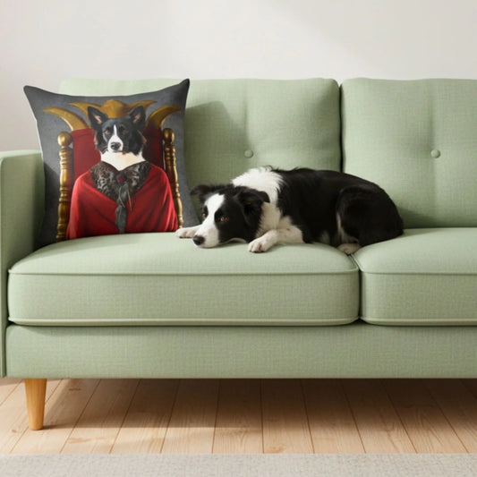Custom Dog Pillow, Lord of the Treats, lifestyle couch view