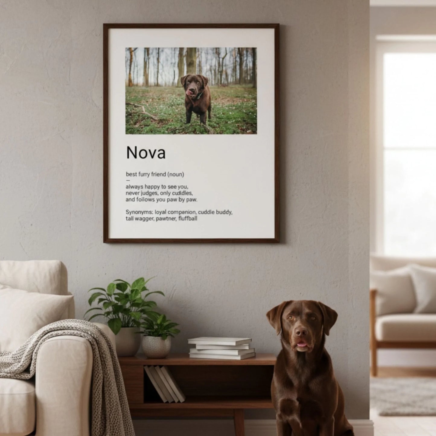 Custom Dog Poster, Best Furry Friend Definition, lifestyle room view