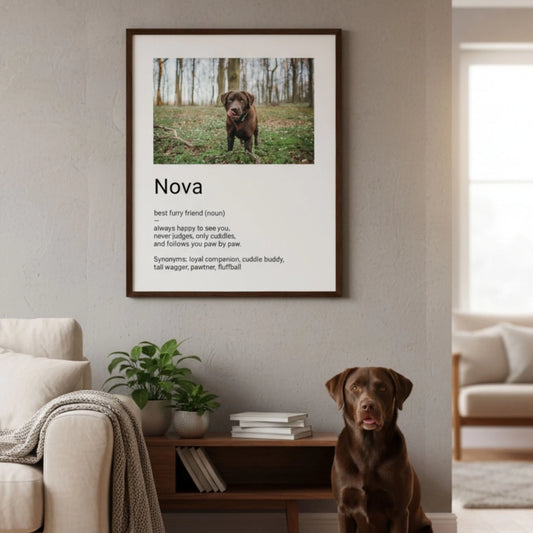 Custom Dog Poster, Best Furry Friend Definition, lifestyle room view
