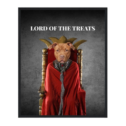 Custom Dog Poster, Lord of the Treats, black frame