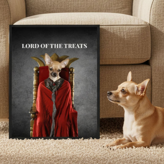 Custom Dog Poster, Lord of the Treats, lifestyle room view
