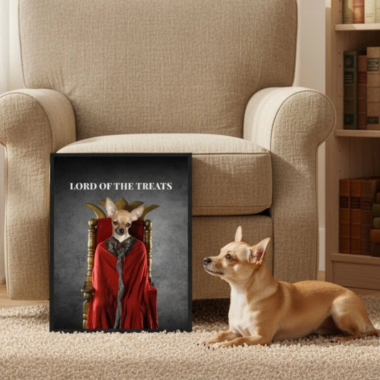 Custom Dog Poster, Lord of the Treats, lifestyle room view