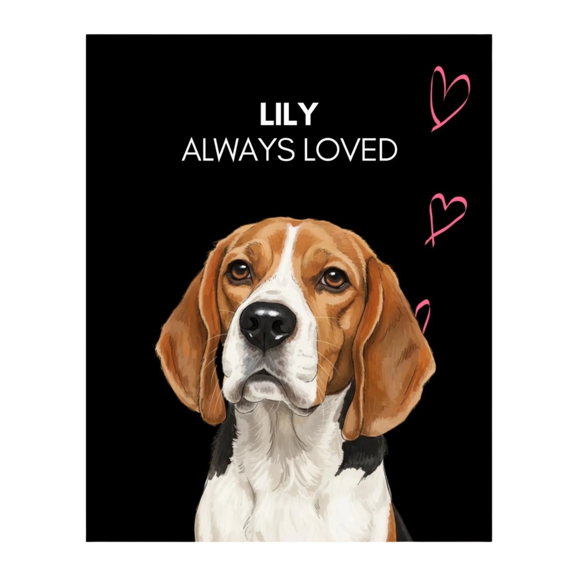 Digital download version of the Custom Dog Poster, Memorial Always Loved artwork