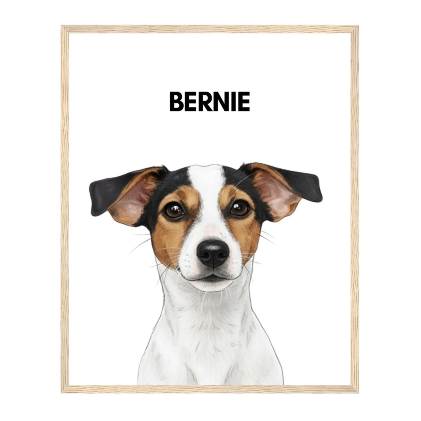 custom-dog-poster-painted-dog-portrait-1-pet-image-natural-brown-frame-2